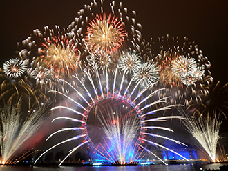 london eye firworks new year 2014